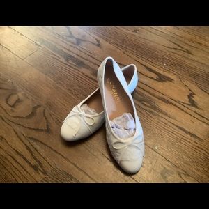 NEW White flats with Chanel logo